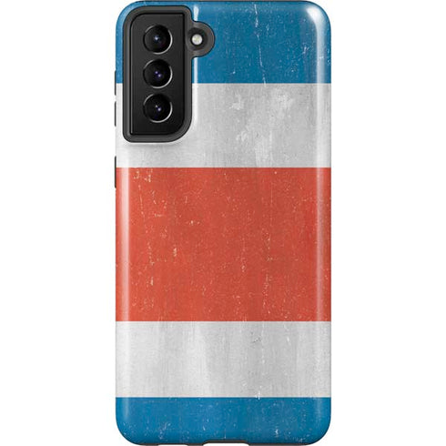 Costa Rican Flag Distressed Galaxy S21 Plus 5G Pro Case